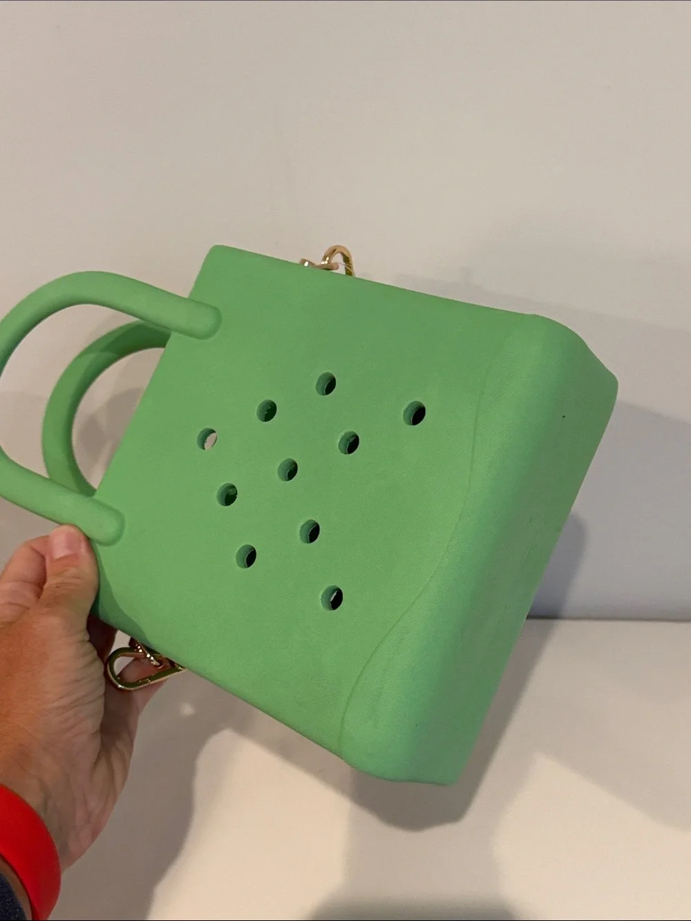 NWT Girls Waterproof Green Silicone Beach Pool Tote with Strap